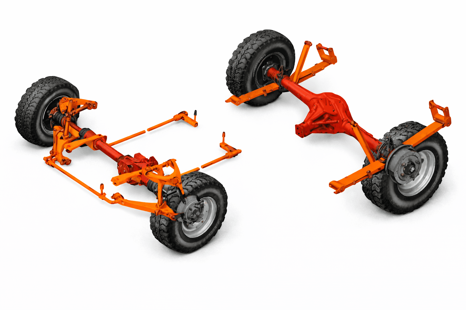 Montero independent front and live rear axle suspension diagram